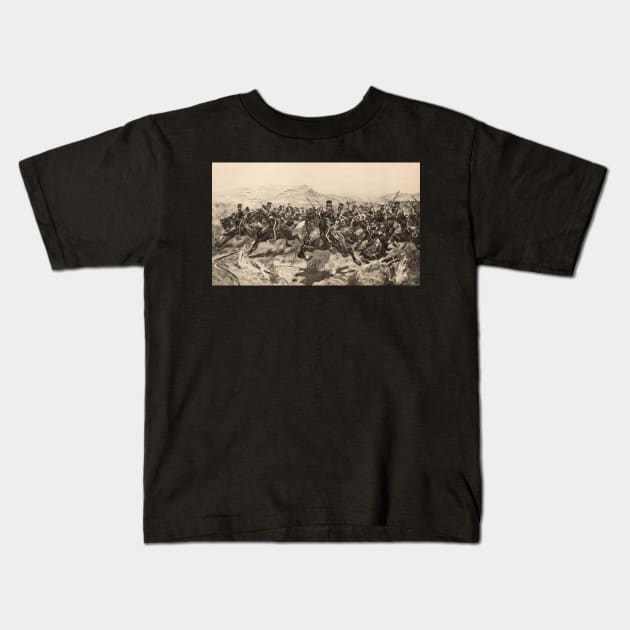 The Charge of the Light Brigade in 1854 Kids T-Shirt by artfromthepast